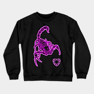 Purple scorpion with diamond heart Crewneck Sweatshirt